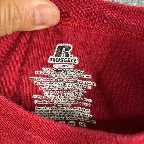 Russell T-Shirt Mens Size L Red Graphic Carnegie Mellon Cotton Tee - Picture 5 of 7